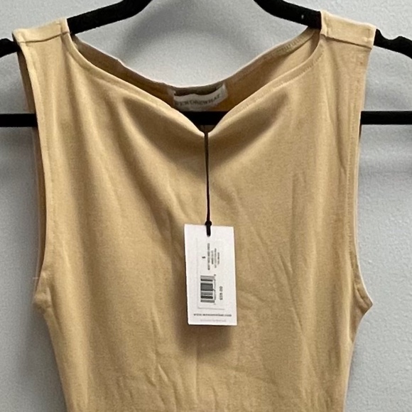 WeWoreWhat Boat Neck Small Midi Dress - Beige - NWT - Picture 3 of 6